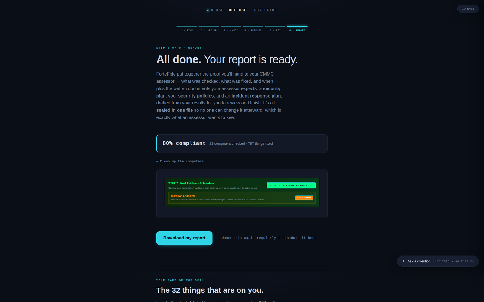 DenseSense findings rolled up by file and location, with confidence tier and marking category